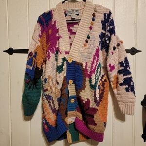 Vintage Star Cody Cardigan Chunky Knit Heavy Long Sleeve Size Medium
